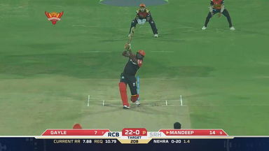 M1: SRH vs RCB – Chris Gayle Six