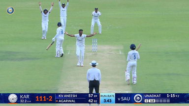 Ranji Trophy 2026-27, KSCA vs SCA: Karnataka 1st Innings Fall of Wickets