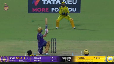 IPL 2025 M57: KKR vs CSK - Ajinkya Rahane Six