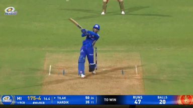 IPL 2025 M21: MI vs RCB - Tilak Varma Six