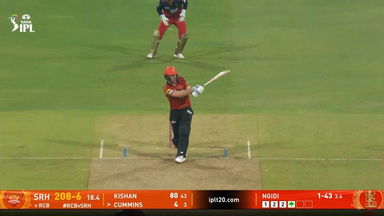 IPL 2025 M65: RCB vs SRH - Pat Cummins Six