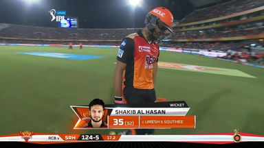 M39: SRH vs RCB – Shakib Al Hasan Wicket