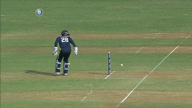 Lucky! Two batsmen together but they still survive