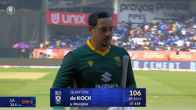 IND vs SA 2025, 3rd ODI: Quinton De Kock Wicket