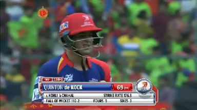 M55: RCB vs DD – Quinton de Kock Wicket