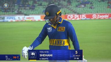 IND-W vs SL-W 2025, 3rd T20I: Malsha Shehani Wicket