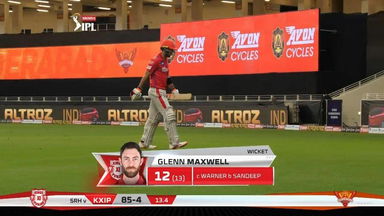 M43: KXIP vs SRH – Glenn Maxwell Wicket