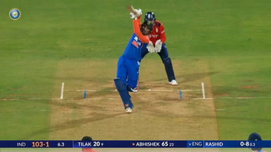 IND vs ENG 2025, 5th T20I: Abhishek Sharma Six