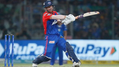 Warner gets funky: Bats right-handed off a free-hit delivery