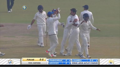 Ranji Trophy 2021-22, Punjab v Haryana: Punjab 1st Innings Fall of Wickets