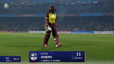 IND-W vs WI-W 2024, 3rd T20I: Qiana Joseph Wicket