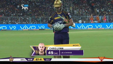 M10: KKR vs SRH – Chris Lynn Wicket
