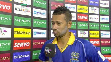 CLT20 2014 M16: HOB vs BT  –   Interview – Rayad Emrit