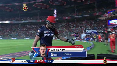 M19: RCB vs DD – Jason Roy Wicket
