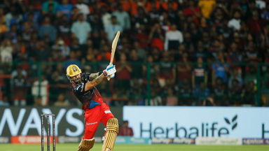 BANG: Kohli finishes it off in style with a 6