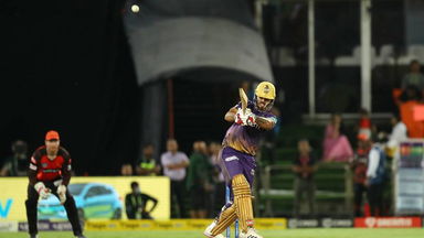 On the move: Rana smacks 4, 6, 6 off Tyagi
