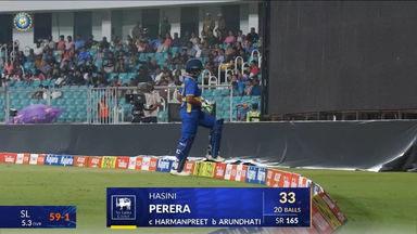 IND-W vs SL-W 2025, 4th T20I: Hasini Perera Wicket