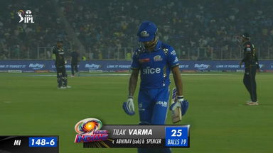 M05: GT vs MI – Tilak Varma Wicket