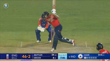 IND vs ENG 2025, 1st T20I: Harry Brook Six