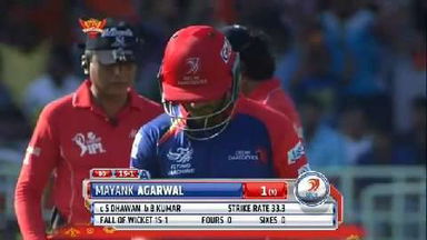 M13: SRH vs DD – Mayank Agarwal Wicket