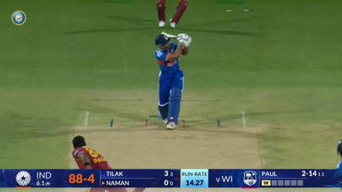 IND vs WI 2026, 5th T20I: Naman Dhir Six