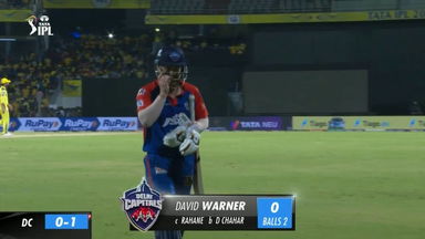 M55: CSK vs DC – David Warner Wicket
