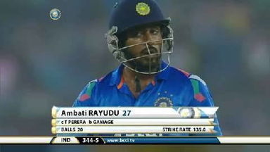 1ST ODI: IND vs SL – Ambati Rayudu Wicket