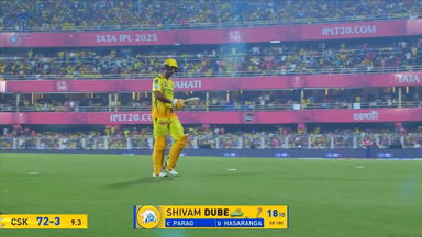 IPL 2025 M11: RR vs CSK - Shivam Dube Wicket