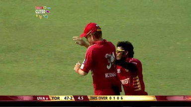 Q1: YOR vs UVA – Root c McDonald b Jayampathi