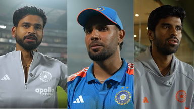 Victory to Cherish, with Shreyas Iyer, Harshit Rana, and Washington Sundar