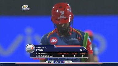 M25: MI vs DD – Shreyas Iyer Wicket