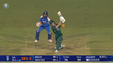 IND vs SA 2025, 2nd ODI: Dewald Brevis Six