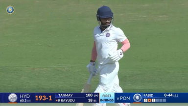 Ranji Trophy 2024/25, Hyderabad vs Pondicherry: Tanmay Agarwal lights up Hyderabad with 173(328)