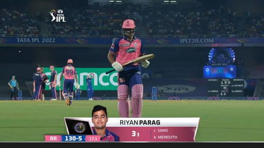 M44: RR vs MI– Riyan Parag Wicket