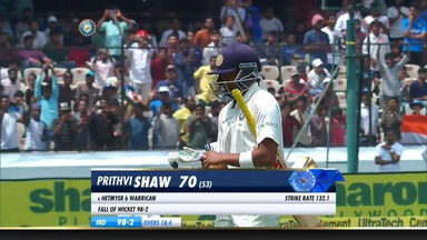 IND vs WI 2018, 2nd Test Day 2: Prithvi Shaw Wicket