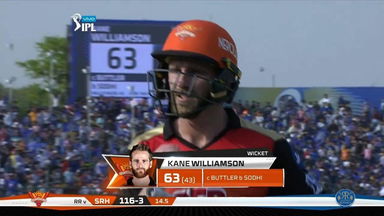 M28: RR vs SRH –  Kane Williamson  Wicket