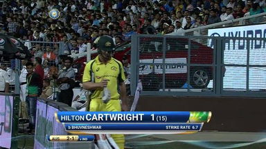 IND vs AUS 2017, 2nd ODI: Hilton Cartwright Wicket