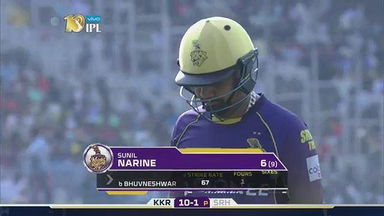 M14: KKR vs SRH – Sunil Narine Wicket