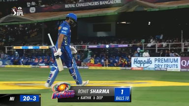 M05: RCB vs MI – Rohit Sharma Wicket