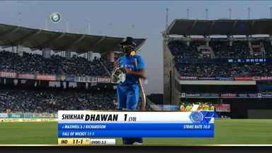IND vs AUS 2019, 3rd ODI: Shikhar Dhawan Wicket