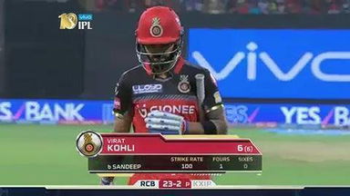 M43: RCB vs KXIP – Virat Kohli Wicket