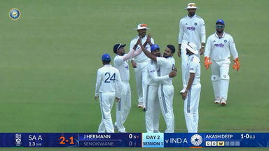 IND A vs SA A 2025, 2nd Test: South Africa A 1st Innings Fall of Wickets