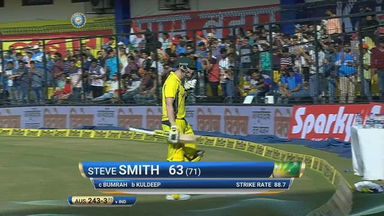 IND vs AUS 2017, 3rd ODI: Steve Smith Wicket