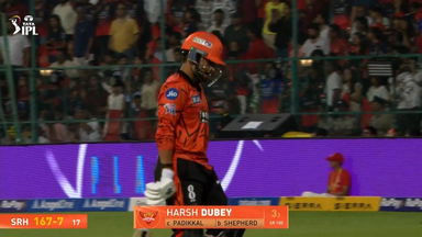 IPL 2026 M01: RCB vs SRH - Harsh Dubey Wicket
