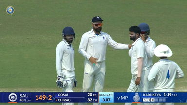 Ranji Trophy 2025-26, Saurashtra vs Madhya Pradesh: Saurashtra 1st Innings Fall of Wickets