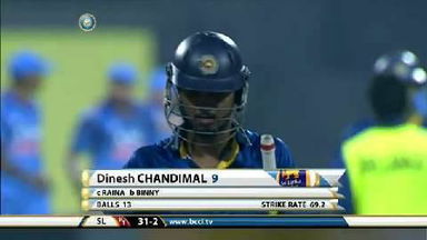 4TH ODI: IND vs SL – Dinesh Chandimal Wicket