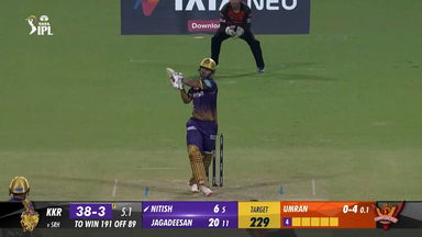 M19: KKR vs SRH – Nitish Rana Six