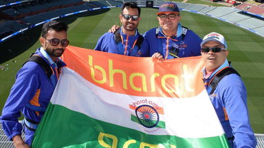Cheering for Team India from atop the Adelaide Oval