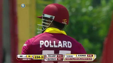 1ST T20I: IND vs WI – Kieron Pollard Six