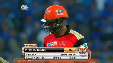 M23: MI vs SRH – Praveen Kumar Wicket